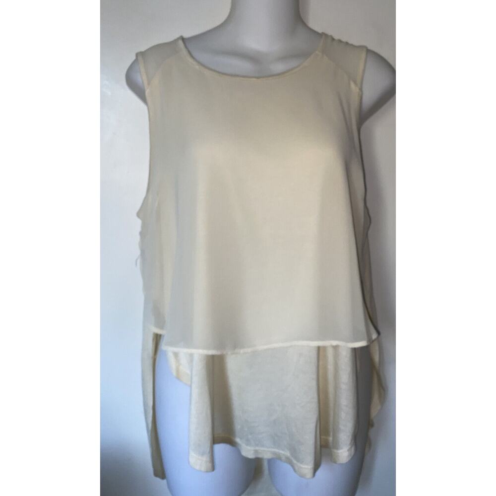 NWT Sugar Rain Women Cream Sleeveless Blouse M